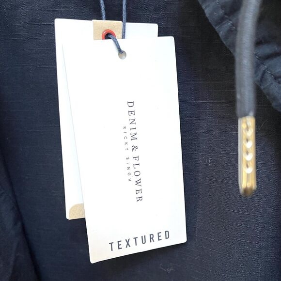 Denim & Flower Men’s Parka Jacket Navy Hoodie Large 42 - Picture 7 of 10